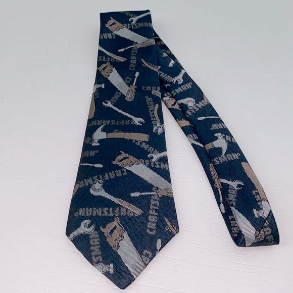 Vintage Ralph Marlin Men's Craftsman Tools Tie - Picture 1 of 5